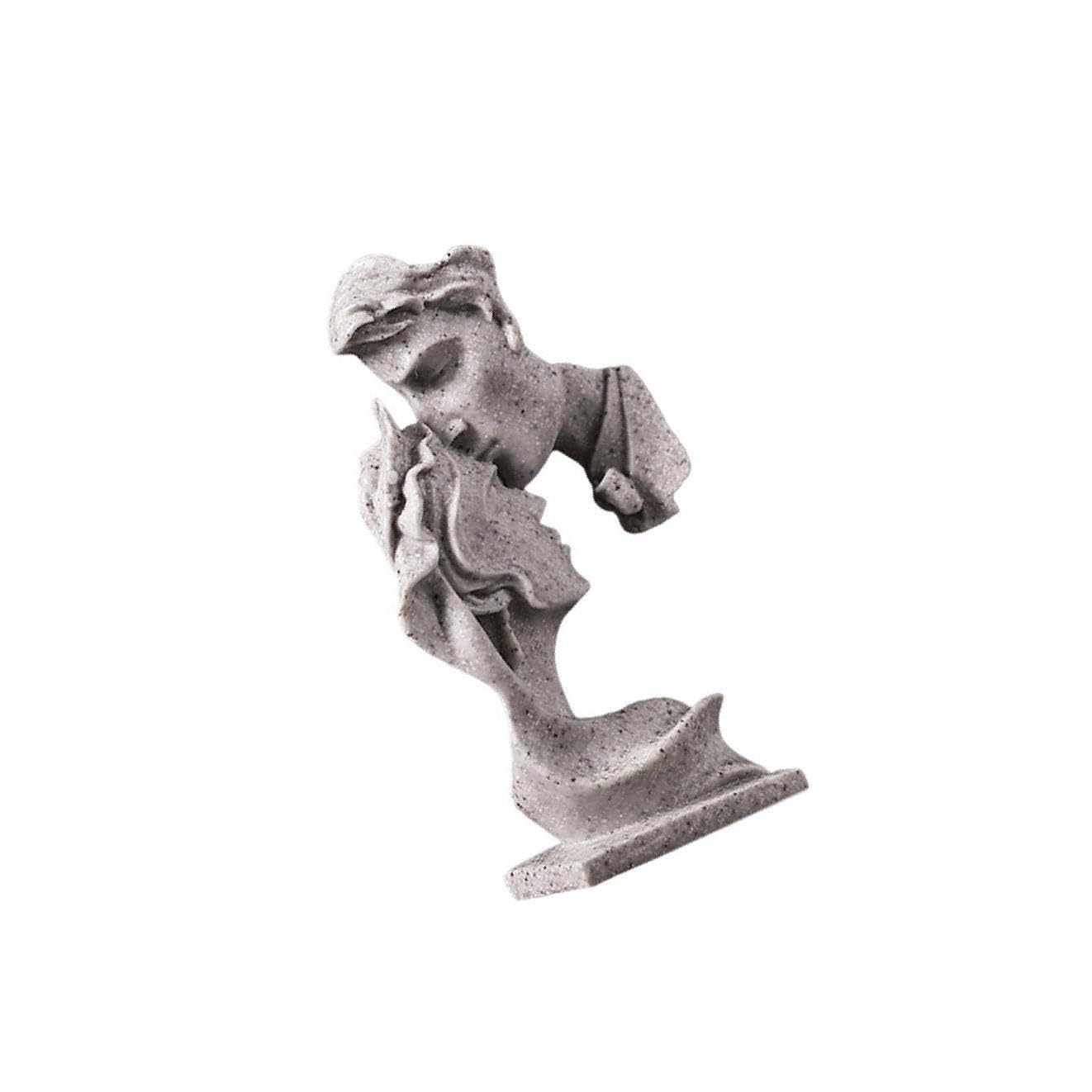 ALCXAZS Elegant Couples Kissing Statue Bedroom Home Decor Ornament Figurines Collectible Sculpture Decoration, Gray, 7.6x3.1x13.4cm
