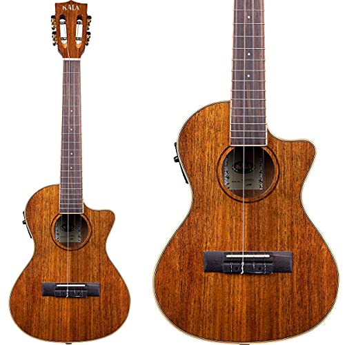 Kala KA-KTGE-C Ukulélé ténor Hawaiian Koa Gloss avec pan coupé et égaliseur - Les Beatles, Paul McCartney, John Lennon, RIngo Starr, George Harrison Kala KA-KTGE-C Ukulélé ténor Hawaiian Koa Gloss avec pan coupé et égaliseur