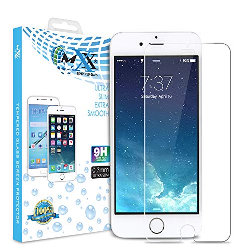 MXX Ultra-Clear High Definition (HD) Screen Protector Tempered Glass for iPhone 7, iPhone 6 and iPhone 6S (3-Pack)