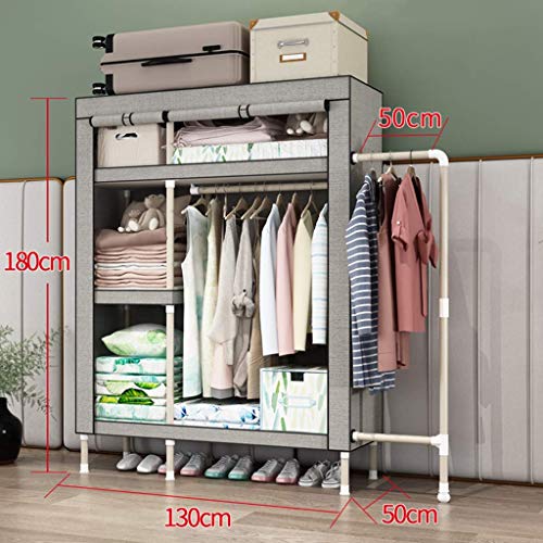 Armoire debout portable 130cm avec rail robuste pour optimiser la chambre