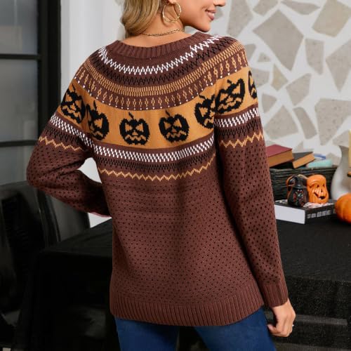 Vintage Sweater for Women Trendy Halloween Knit Pullover Winter Warm Tops - image 3