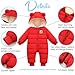 Ohrwurm Baby Toddler All in One Down Snowsuit Warm Hoodie Romper Winter Down Jacket Zipper Long Sleeve Jumpsuit Puffer Jacket for Boys Girls 12-18 Months Red