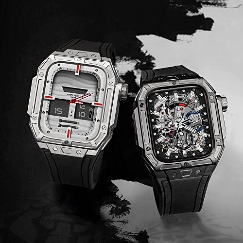 Luxury Stainless Steel Case Silicone Watch Strap，For 45mm 8 7, Modification Kit Metal Case Replacement Band，For 44mm 6 5 4 SE Watch Accessories4