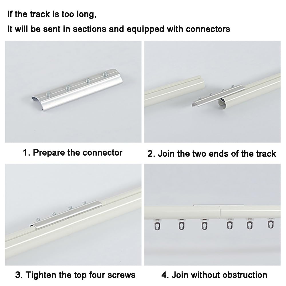 Riel de cortina deslizante de aluminio de 400 cm, barra de cortina de 1 carril para sala de estar, dormitorio y balcón, montaje en pared, fácil instalación, azul (280 cm)