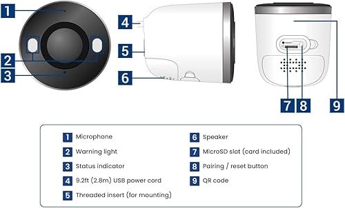 Miniatura 9 de Lorex Cámara de foco 2K para interiores y exteriores con visión nocturna a color, conversación de 2 vías, detección de personas, blanco (blanco)