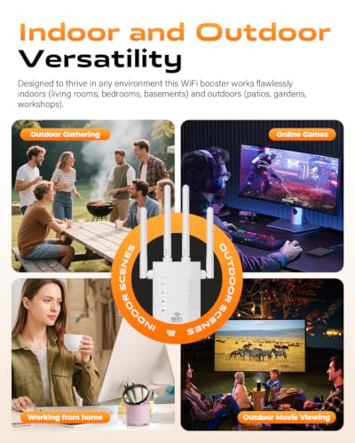 Image of 1200Mbps Dual Band WiFi Extender Signal Booster for Home 12880 Sq.ft | WiFi Extender With Dual Band, 1-Key Setup, Stable 105-Device Connection, Strong Signal Penetration, Ethernet Port Support