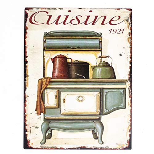 Antikas - Cartel de Chapa como Esmalte - Placas Nostalgia - decoración Cocina - letreros de Pared - Estufa Vieja de Cocina - imagenes de Pared Vintage Cover