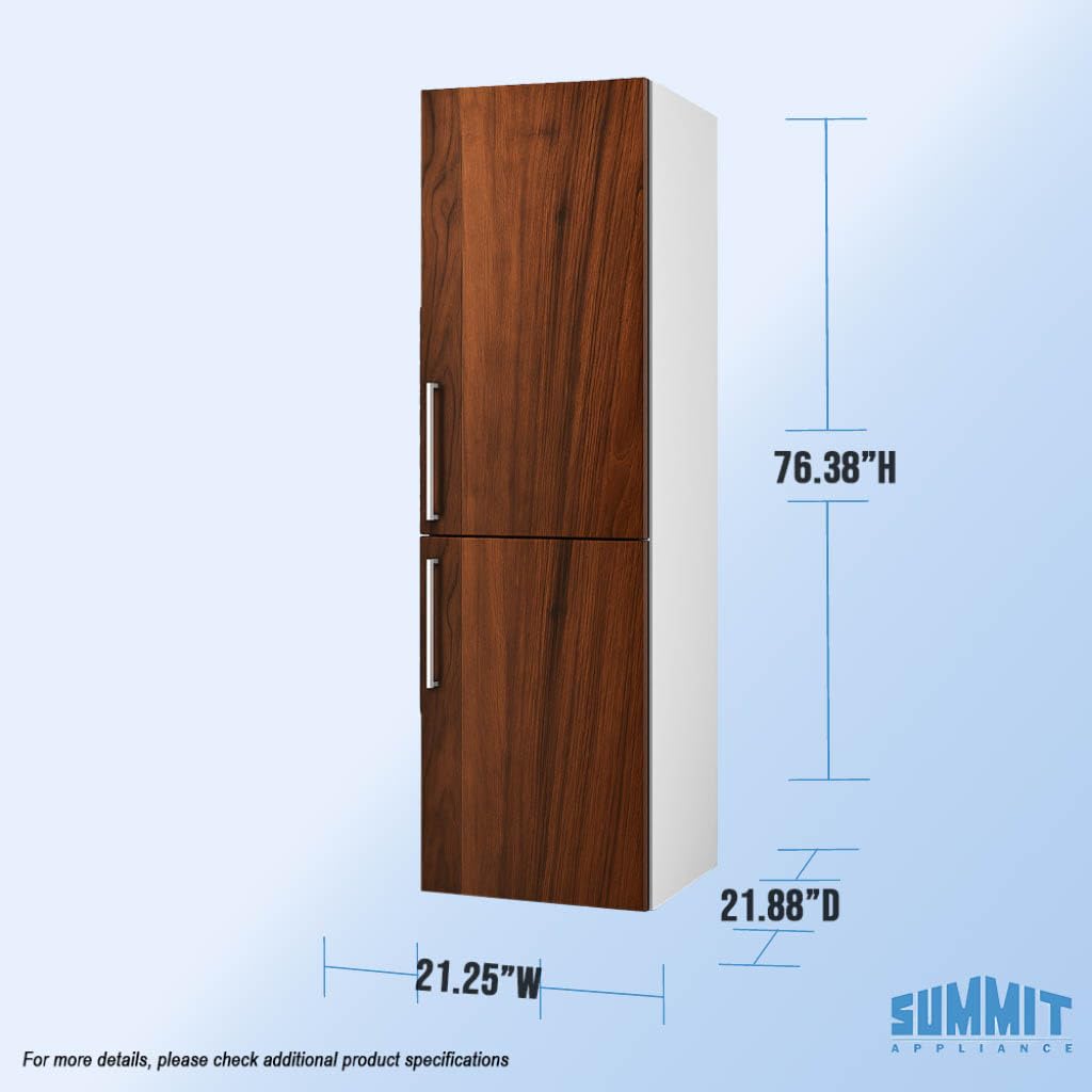 Summit 24" Bottom Freezer Refrigerator, Panel Ready Refrigerator- Freezer, Energy Star- FFBF11NT (Panels not included) (Right Hand Door) on Fridge.com