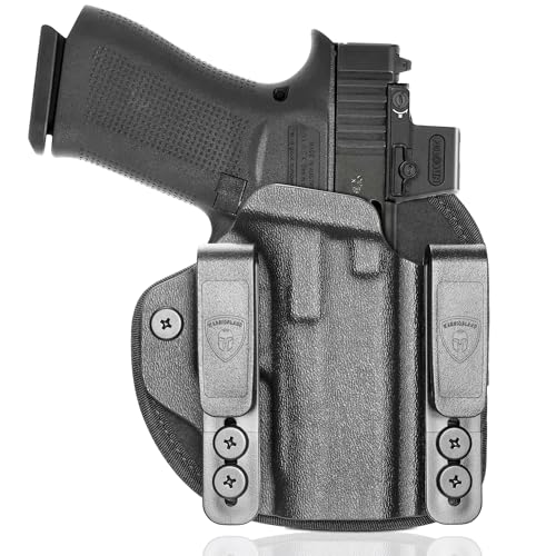 WARRIORLAND IWB Hybrid Kydex&Nylon Gun Holster for Glock 43/43X/ 43X MOS, Optics Cut Pistol Holster, Concealed Carry Holster, Right Hand