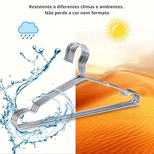 Kit 50 Cabides Tintureiro de Metal Cromado Adulto 40cm