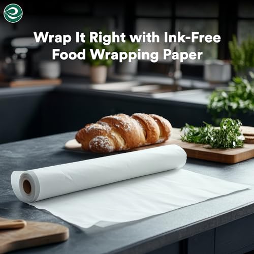 Image of EcoSoul | Food Wrapping Paper Roll | 11 inch x 20 m - Pack of 1 | Eco-Friendly Butter Wrap Paper | Grease-Resistant, Food-Safe | for Wrapping, Packing & Serving Like Roti Wrapping Paper Sheet