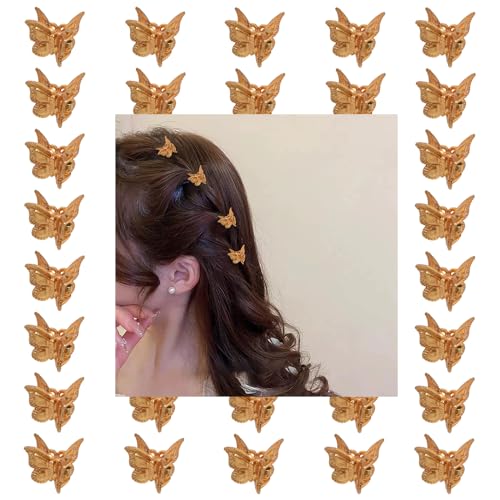 Gold Butterfly Hair Claw Clips for Women Hair Bow Clips Small Metal Hair Clips for Thin Thick Hair Barrettes Butterfly Hair Accessories for Girls Side Hair Pins 40 Pcs