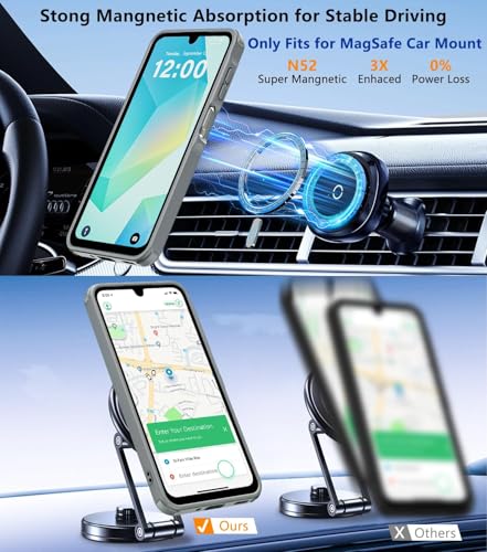 Image of Elzzi Magnetic Guard Designed for Samsung A16 5G Case Translucent Matte Hard PC + TPU Back Cover [Compatible with MagSafe] Anti-Scratch Phone Case (Grey)