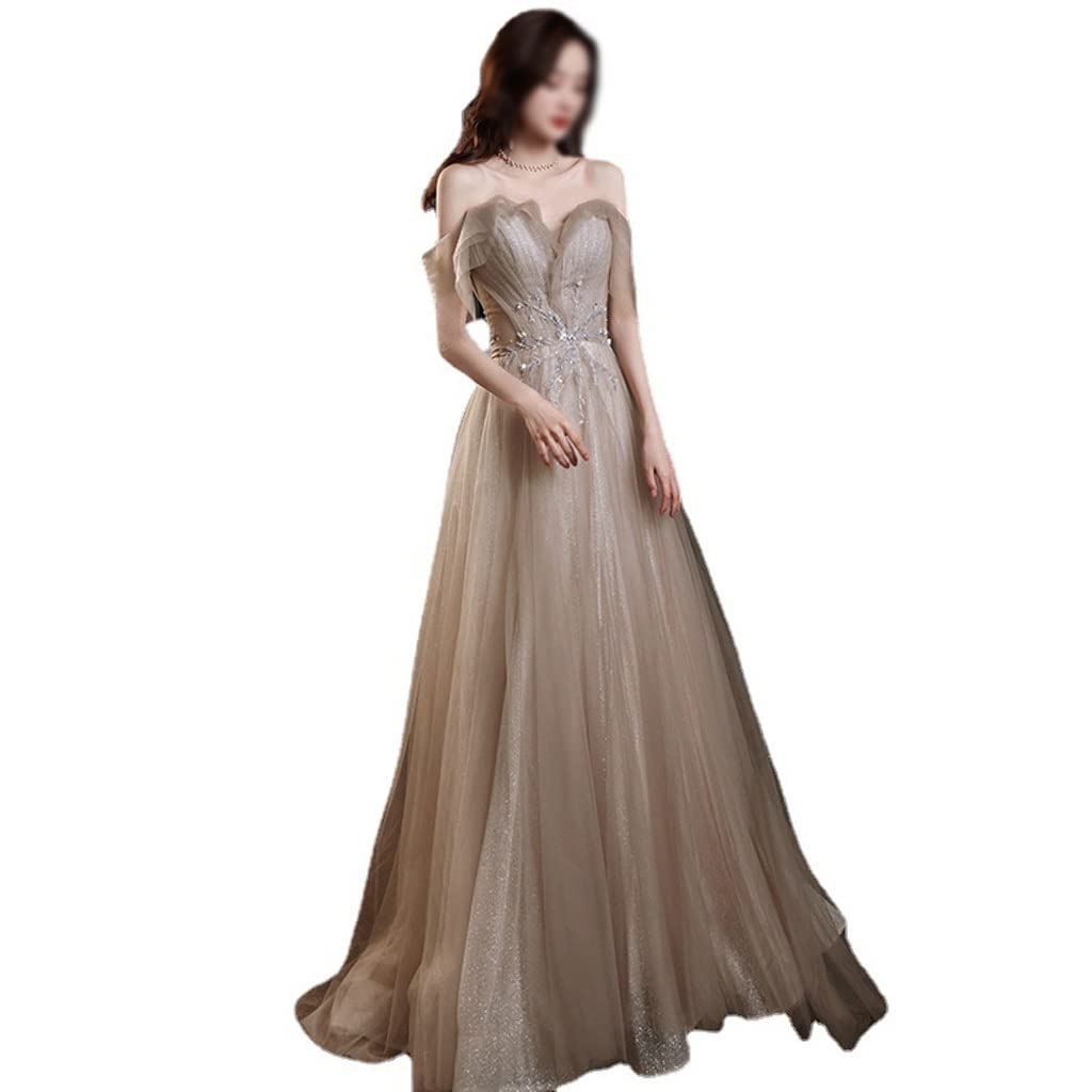 Amazon.co.jp: SMEJS 女性の宴会イブニング ドレス シャンパン ガウン 