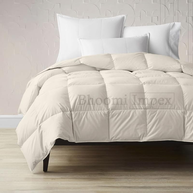 Image of Comforter Single Bed - All Season /AC /Summer Solid Single Bed Comforter Blanket | Dohar | Duvets |Ultra Soft & Light Weight - (300 GSM, Ivory)