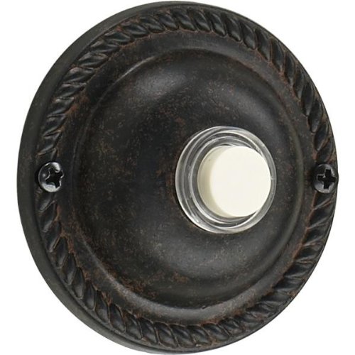 Quorum 7-305-44 Traditional Door Chime Button From Door Chimes Toasted Sienna Collection In Bronze / Dark Finish, #TOP20
