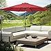 Tempera 9ft Patio Market Outdoor Table Umbrella with Push Button Tilt and Crank,Large Sun Umbrella with Sturdy Pole&Fade resistant canopy,Easy to set, Rust Red