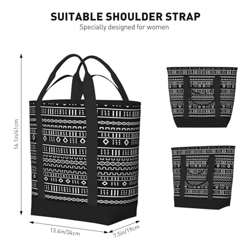 Modern Mudcloth Large Capacity Insulated Shopping Tote Bag – Keeps Food Cold/Hot For Hours, Ideal For Travel, Groceries & Outdoor Use3