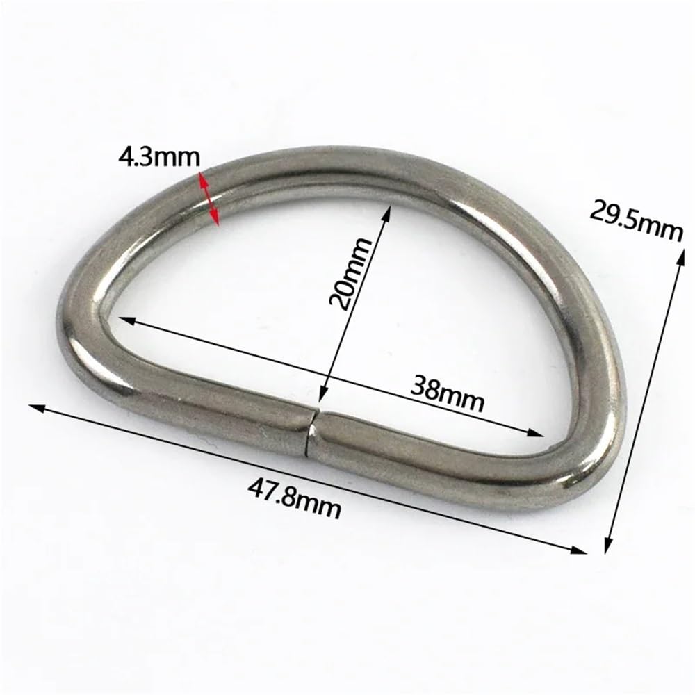 Pierścionki Kwadratowe zapięcie Torba Pasek parciany Obroża dla psa Karabińczyki Pętle Haczyk(01-SS-32mm,10Pcs)