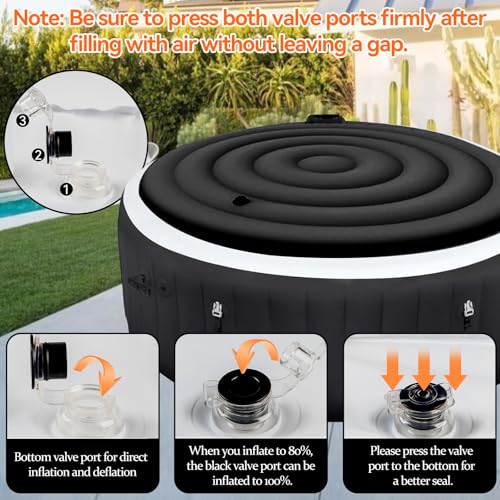 Vniyors Hot Tub Cover - 5.4FT Inflatable Round Hot Tub Cover, Anti Air Leakage Saluspa Cover, Thickened Replacement Cover, Black by VniYors - Used condition - Image 3