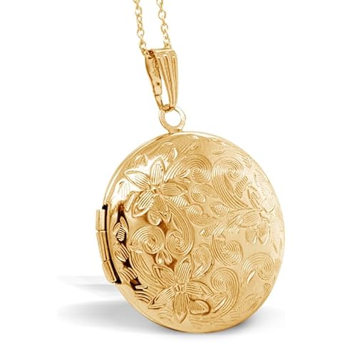 PicturesOnGold.com Round Floral Locket Cover