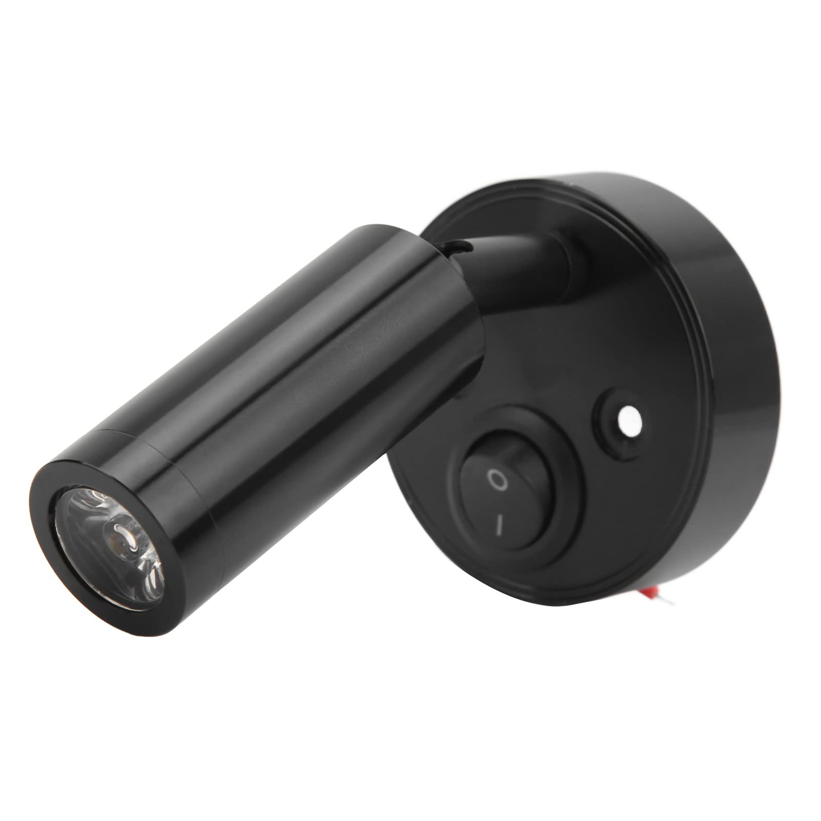 Luz Interior para Caravana, 12 V a 24 V, 3 W, Lámpara de Lectura LED para el Cuidado de los Ojos con Brazo de Luz Giratorio, Foco de Lectura de Montaje en Pared para Cabecera(Negro, blanco cálido)