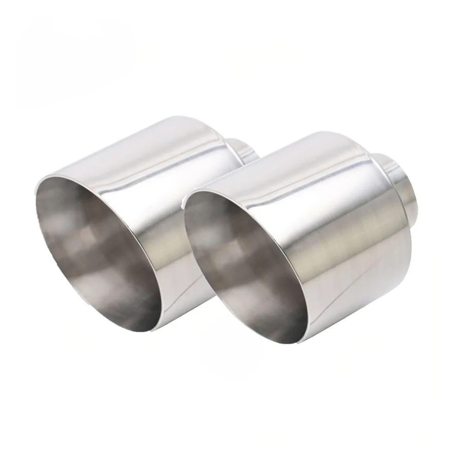 Tubo escape coche 2 uds., garganta trasera acero inoxidable, salida 127mm, para escape para tubo cola, embellecedor silenciador coche(76-127mm-silver)