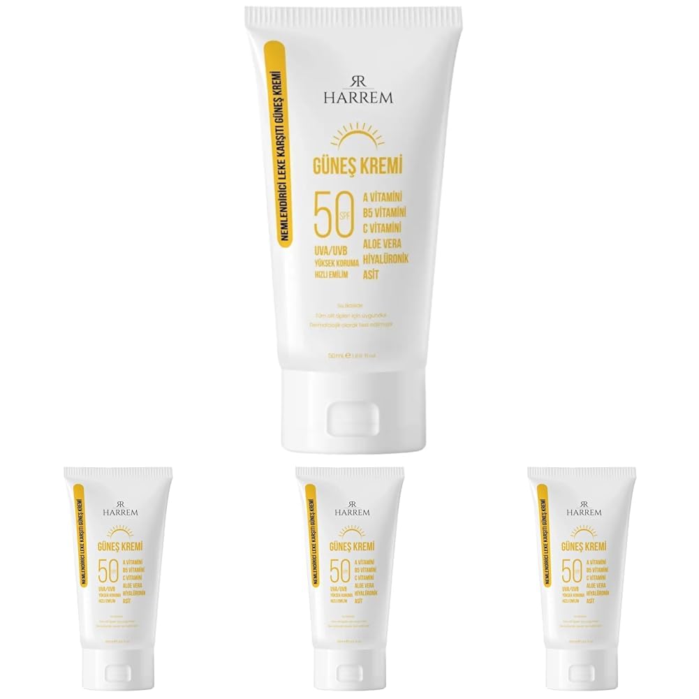 Nemlendirici Leke Karşıtı SPF50+ Güneş kremi 50 ml (4 paketi)
