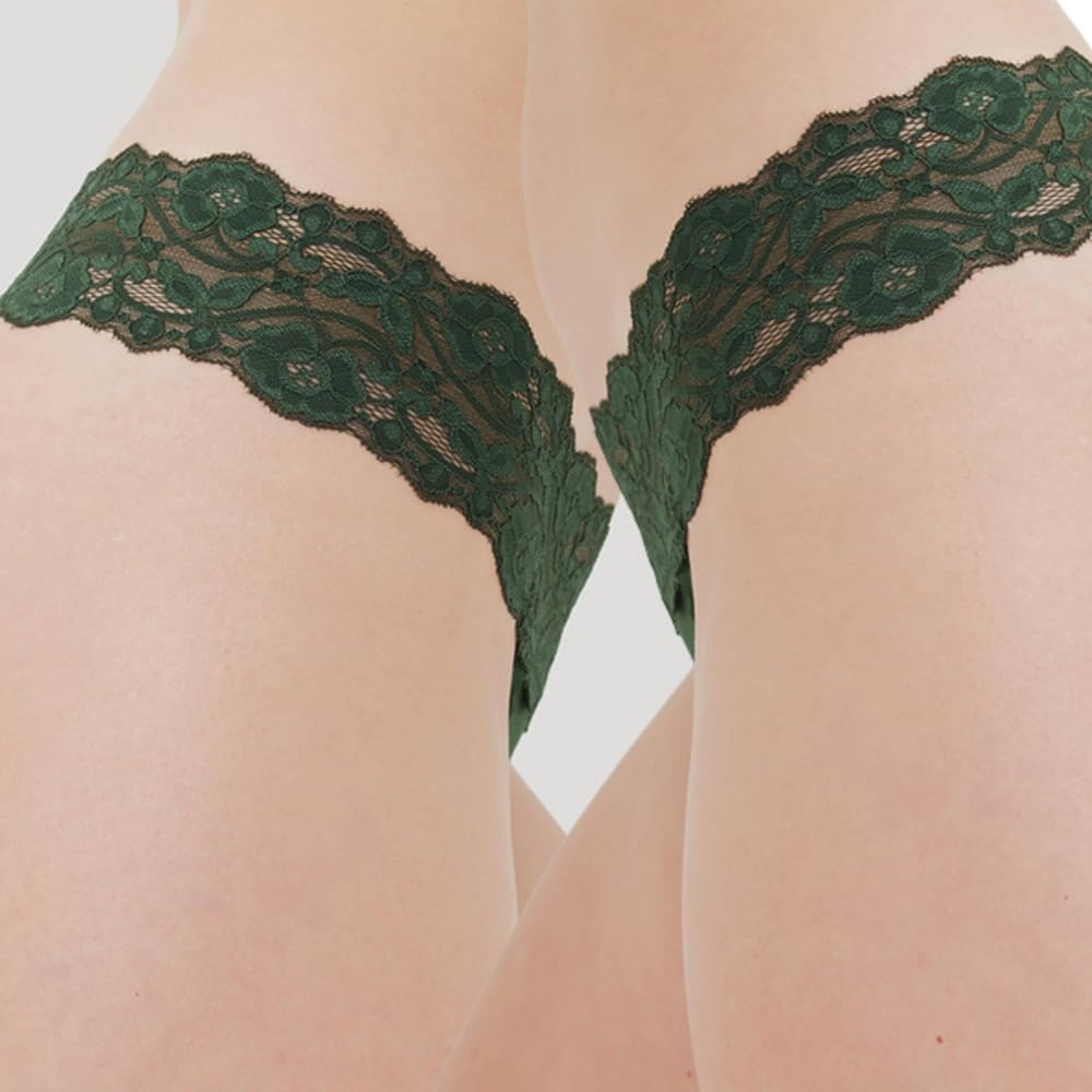 vpsk VADIK Women Cotton Underwear Low Rise Panties | Woman G-String Sexy Lace Thong Panty Under Fitted Outfits Bikini Style Underwear-Pack of 2 (in, Alpha, 2XL, Regular, Green)-picture-34