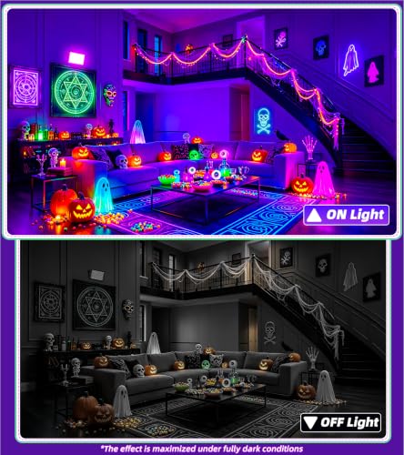 Image of TigQiang 200W 4 Pack LED Black Light, IP66 Blacklight Flood Light Halloween