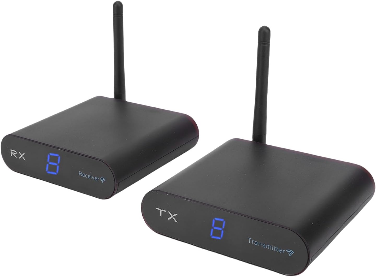 ciciglow Wireless AV Sender Transmitter Receiver, 2.4GHz 200m Range Plug and Play with Digital Screen Display for PAL or NTSC TV Adapter Extender Kit (US Plug)