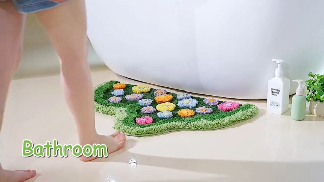 Tapete decorativo verde con diseño de musgo y patrón floral miniatura 7