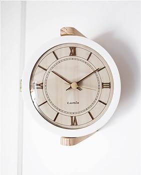 Amazon.co.jp: 両面時計 ウェイン 立体 木製 両面壁掛け時計