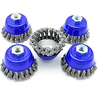 Topfbürste M14 Ø 75 mm Stahl gezopft für Winkelschleifer 5 Stück