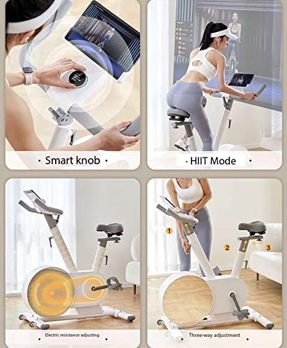 Image of Exercise Bike, Spinning Bike, Control Knob, with Comfortable Seat Cushion, 240KG Load-Bearing, Indoor Mute Intelligent Small Exercise Bike