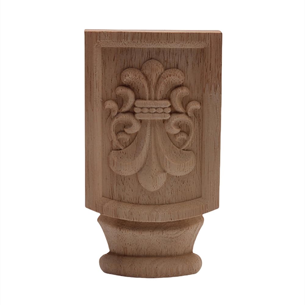 Aplique de madera tallada de estilo antiguo D15,3 cm para decorar muebles y gabinetes