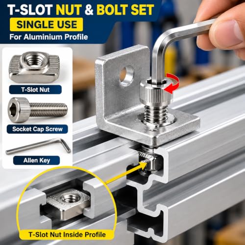 Image of By VP INDUSTRIES (Combo - 10 Pcs) M6x12 Allen Socket Screw with Hammer Nut