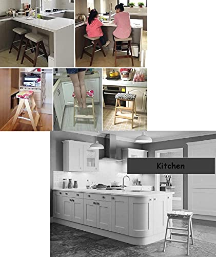 LJWJ Ladders Telescopische Ladder Draagbare Inklapbare Trapkrukken, Ladder/Ladder/Vouwstoel met 3 stappen, Houten… - Image 5