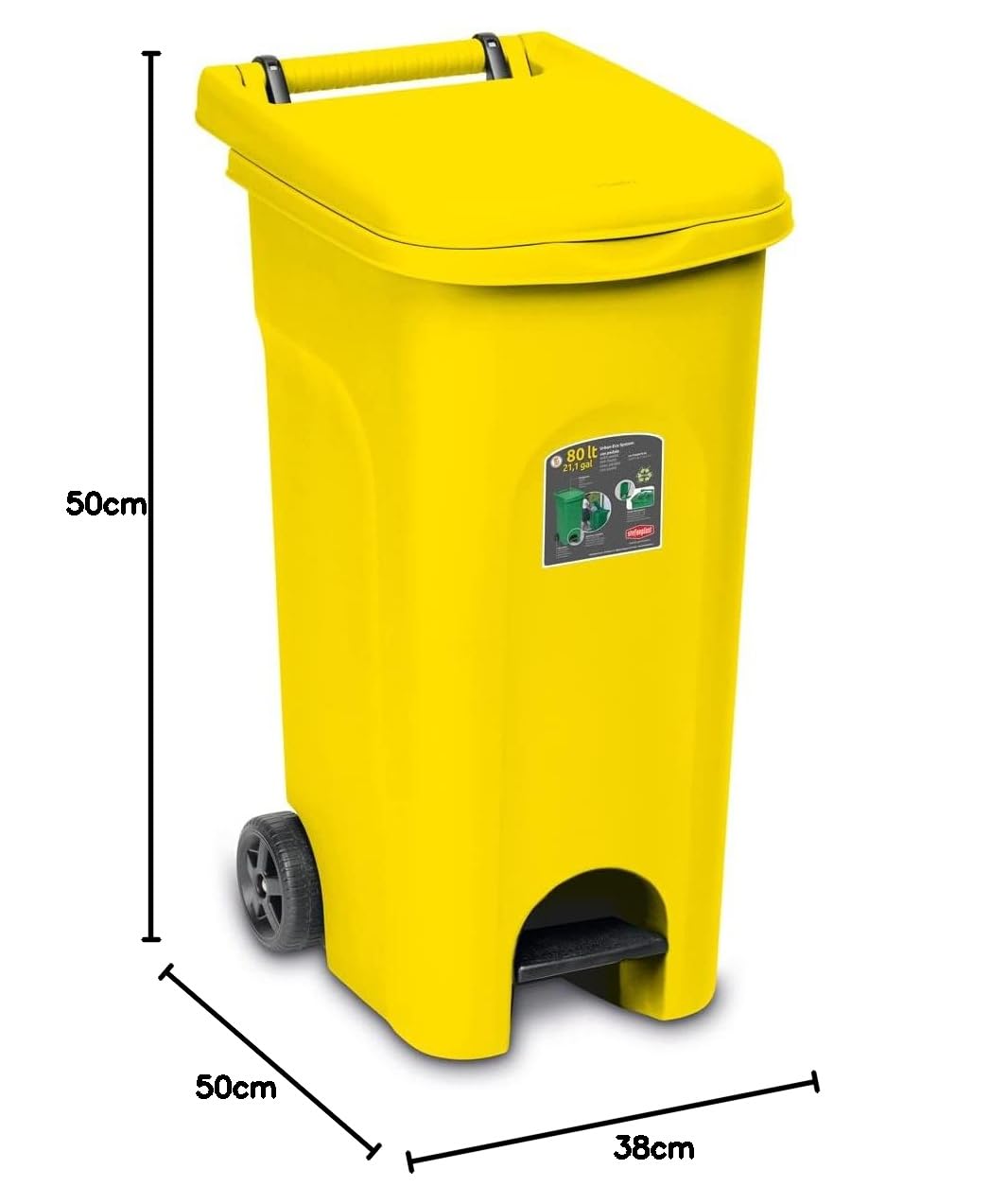 Urban Eco PATTUMIERA Pedale 80lt Gialla
