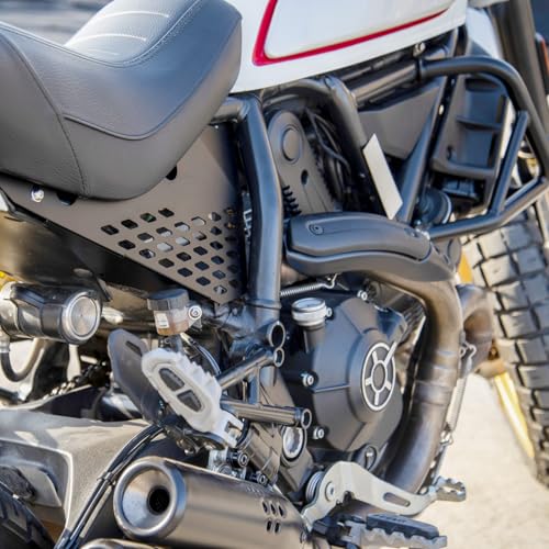 Motorradzubehör Aluminium Side Mid Rahmen Cover Panel Schutzfolie Verkleidung für Scrambler Sixty/Desert Sled/Vollgas/Urban Enduro (Schwarz)