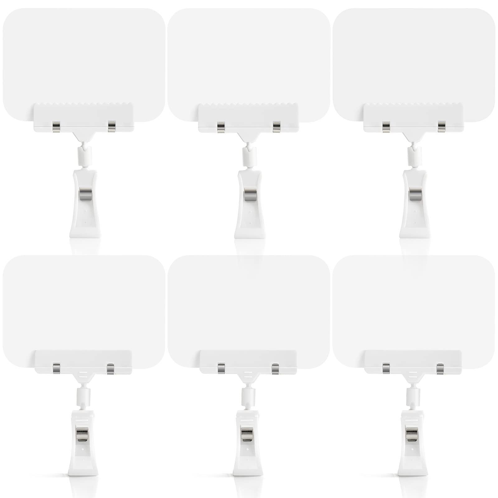 Mlici Mini Plastic Chalkboard Sign with Clip, 8 Pack Small Dry Erase Whiteboard 5.8 x 4.1 Inch - Double Sided Reusable Message Board for Kids, Classroom, Supermarket, Party - for Liquid Chalk Markers