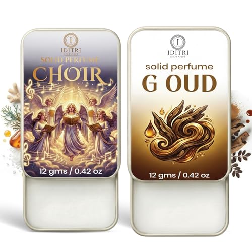 Image of Solid Perfume |G oud&Choir Alcohol Free Wax Perfume Balm, Long Lasting | Pocket Tin 12g, Pack Of 2| Non Greasy Smooth Glide, Travel Friendly Men And Women