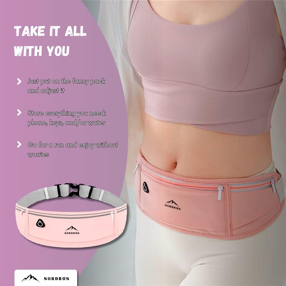 Adjustable and Waterproof Running Belt Suitable for All Phones, Pink, 20 x 10 cm - Image 2