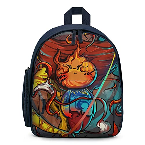 Mochilas Infantiles Sencillas para Niños Niñas Bolso de Escuela para Primaria Guarderia la Vuelta al Cole Hombre de Fuego artístico Cover