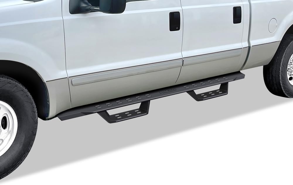 APS Black Overland Slider Tubular Drop Steps Style Nerf Bars Running Boards Compatible with Ford F250 F350 Super Duty 1999-2016 Crew Cab