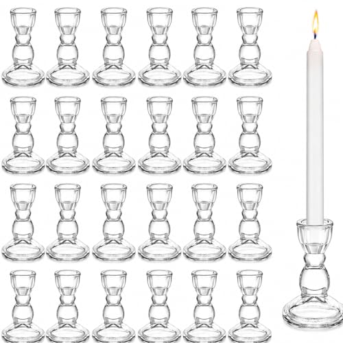 Lanttu 24 Pcs Candlestick Holders Bulk 3.55x2.56 Taper Candle Holders