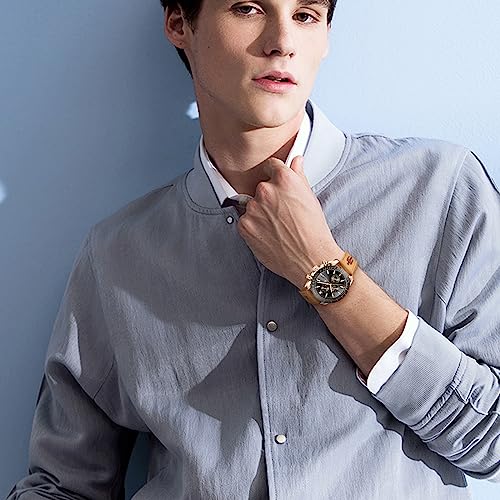 Benyar - Stylish Wrist Watch For Men, Genuine Leather Strap Watches, Perfect Quartz Movement, Waterproof And Scratch Resistant, Analog Chronograph Business Watches #TOP3