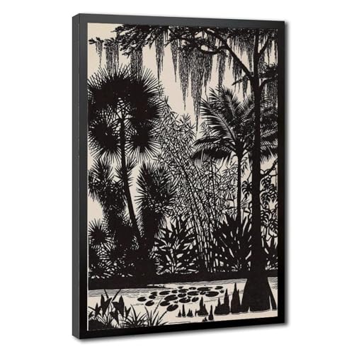 Impressions sur toile vintage Florida Skies de Don Blanding - Tableau encadré tropical 61 cm