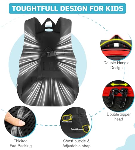 Image of Boys Backpack for School, Gaming Backpack for Boys 6-14, Large Capacity Kids School Backpack with Laptop Compartment, Lightweight Gamer Bookbag for Elementary Middle School Teen Boys