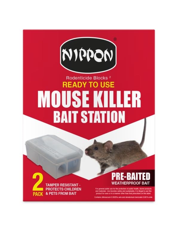 Mouse Killer Station Twin Pack – Ready to Use Bait Stations, Indoor & Outdoor Rodent Control